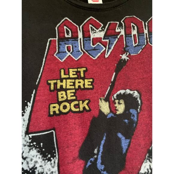 AC DC World Tour 77 JunkFood Band Tee Unisex Size Small Black Graphic T Shirt - Picture 3 of 8
